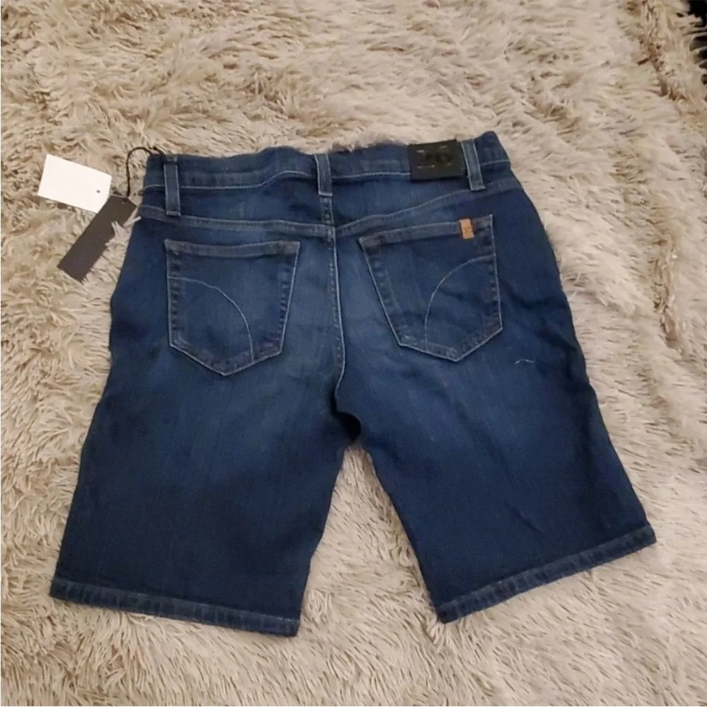Joe’s Dark Wash Blue Jeans Thea Denim Bermuda Roll Leg Shorts